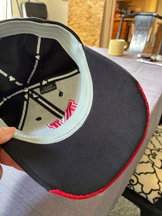 adidas Black and Red Baseball Cap with Embroidered N Logo - Picture 6 of 7